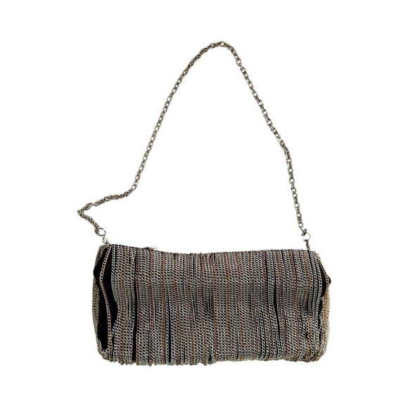 BCBGMaxAzria Handbags - BCBGMAXAZIA Metallic Chain Evening bag